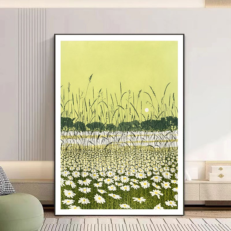 绿色油画风景装饰画客厅餐厅墙面遮挡壁画植物走廊卧室背景墙挂画图片