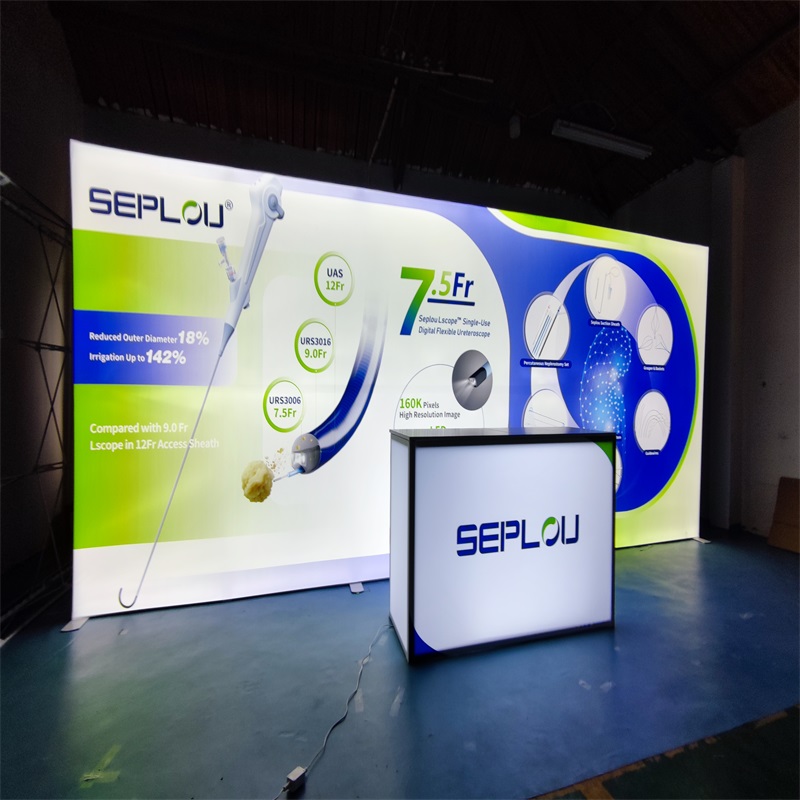 国外展会背景墙卡布灯箱SEG背景架拉网展架快幕秀LED背景墙定制