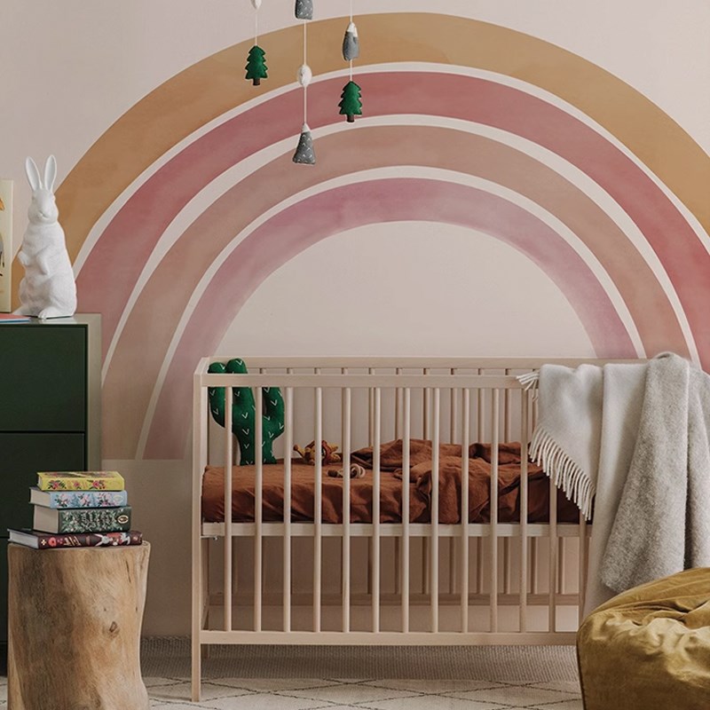 Boho风公房装饰墙面贴画儿童卡通贴纸彩虹早教墙贴儿童房壁纸