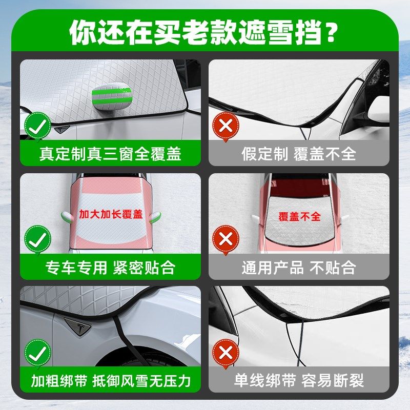汽车车衣车罩冬天加厚前挡风玻璃防冻防雪遮雪挡冬季半身防霜半罩