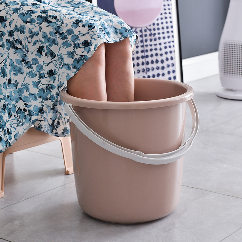 加厚塑料水桶大号带提手家用带盖子储水桶学生宿舍洗澡洗衣桶圆形