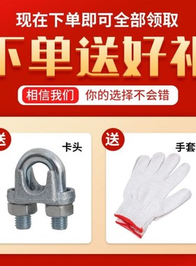 吊机钢丝绳提升机卷扬机家用电动葫芦车载吊窗机软钢芯镀锌防旋转