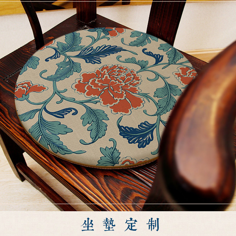 大唐风圆形椅垫椅子餐椅鼓凳坐垫圆圈椅藤椅茶椅敦煌印垫子,居家布艺,椅垫,淘宝优惠券,粉丝福利购,淘宝优惠卷