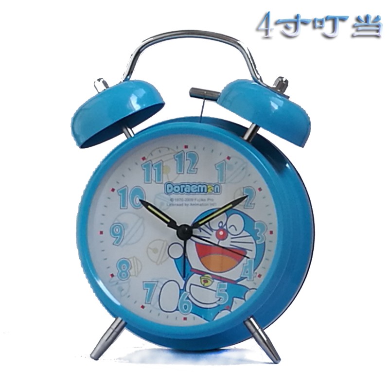 金属机械打铃小学生幼儿童学认时间表教具创意闹钟带夜灯静音