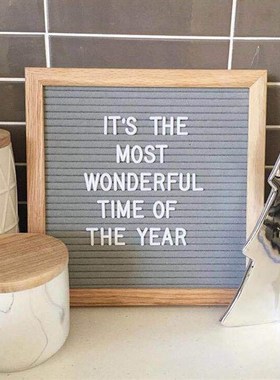 in毛毡字母留言板实木小黑板儿童拍照道具装饰家居2*2厘米