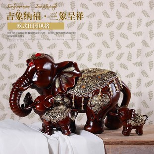家居装饰欧式招财大象母子象动物家居玄关创意