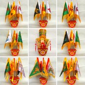 新款 道品 令旗全四面彩绘底座伸缩旗杆五龙旗五方旗兵马旗