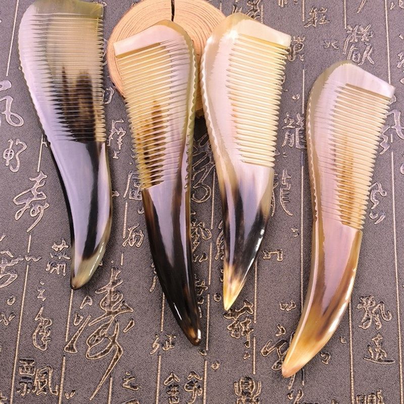 天然正宗大加厚手工牦牛角梳防静电头发平滑按摩头皮礼品雕刻