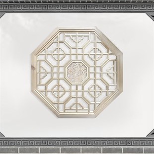 实木格八角挂件镂空木格栅玄关背景墙东阳木雕装饰