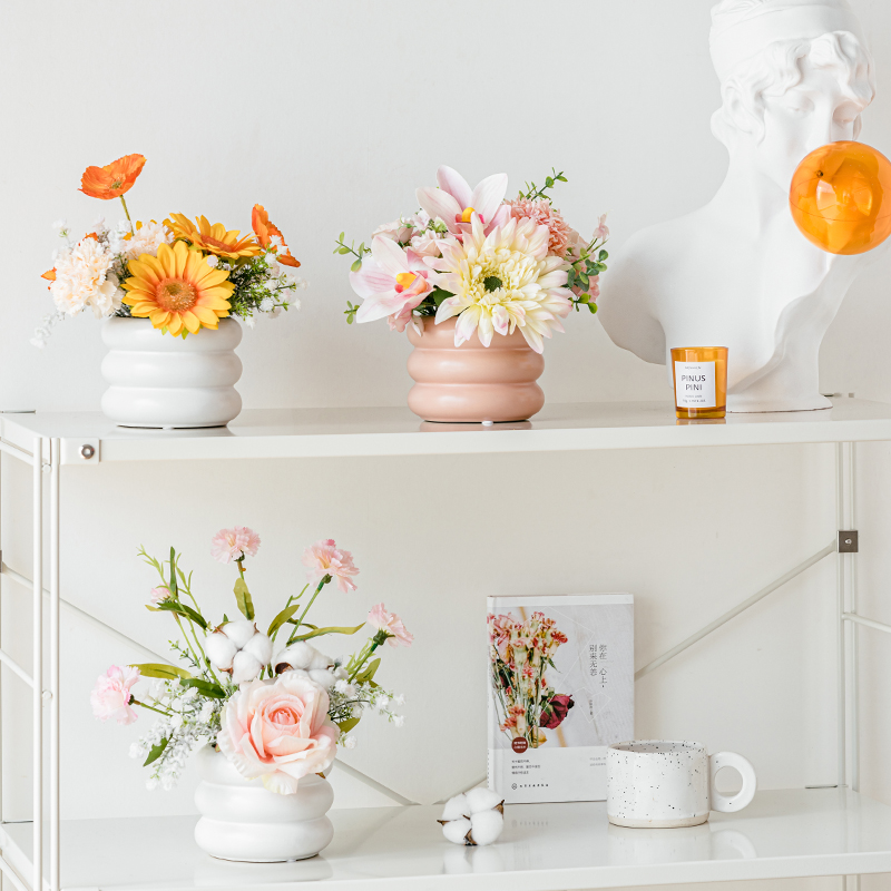客厅装饰品摆件花束仿真花高档花瓶插花玫瑰花向日葵假花摆花摆设