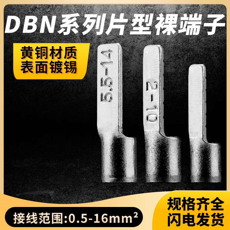 DBN1./2/5.5/8/1-10/1/18片形黄铜冷压接线端子裸端头线鼻子