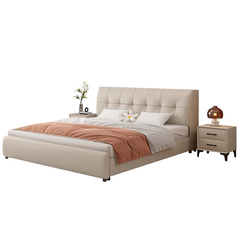 掌上明珠实木床现代人床家用卧室1米8大床出租房用卧m