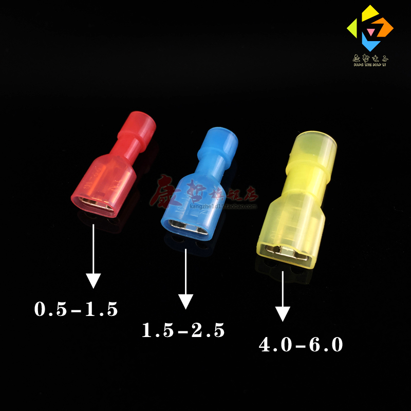 100只 FDFN5-0母尼龙全绝缘接头冷压接线端子电线连接器.插簧