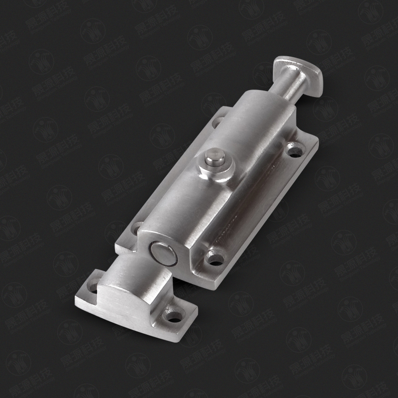 LS406不锈钢明插销 加厚4寸自动弹簧按钮式圆形插销木门 机箱机柜