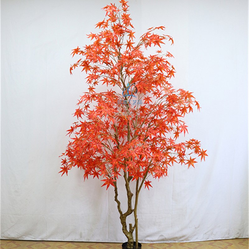 仿真红枫树大型落地盆栽酒店商场橱窗柜仿生绿植室内外造景装饰树