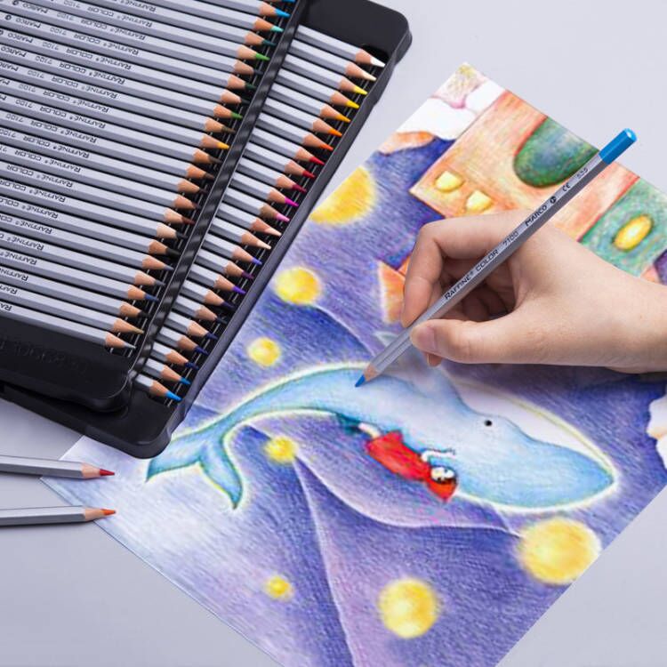 马可水溶性彩色铅笔8色72色油性彩铅专业手绘涂色填色彩笔装 初学