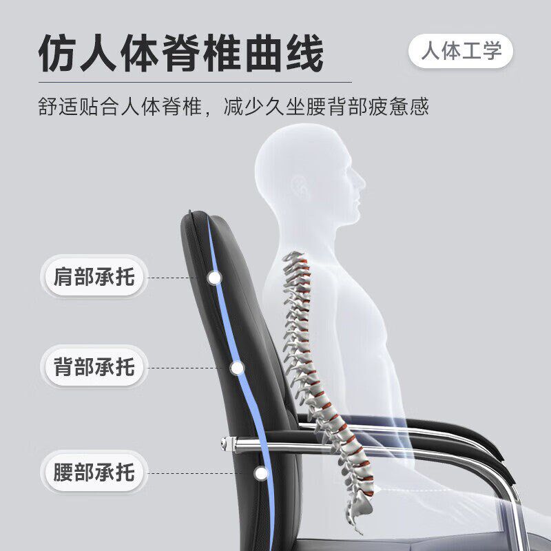 中伟(ZONWI)办公椅电脑椅靠背座椅会议椅舒适坐椅弓形椅图片