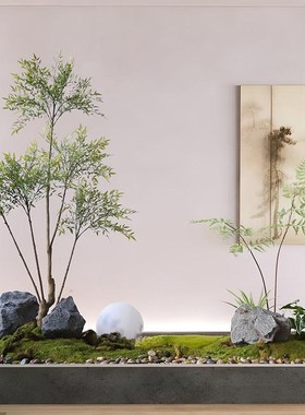 森系仿真泡沫石头造景装蕨类枯山水绿植景观造景假山悬浮石