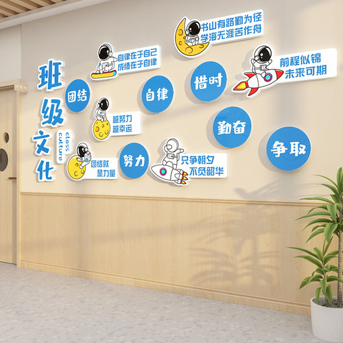 班级文化墙贴纸教室布置s装饰黑板报神器初高中开小学自习励志标