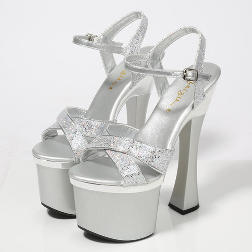 夜店恨天高防水台凉鞋 18cm/20公分超高高跟鞋 模特训练T台走秀鞋