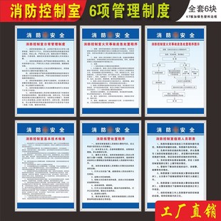 消防控制室安全管理制度牌值班人员职责消防报警处置程序火灾事故