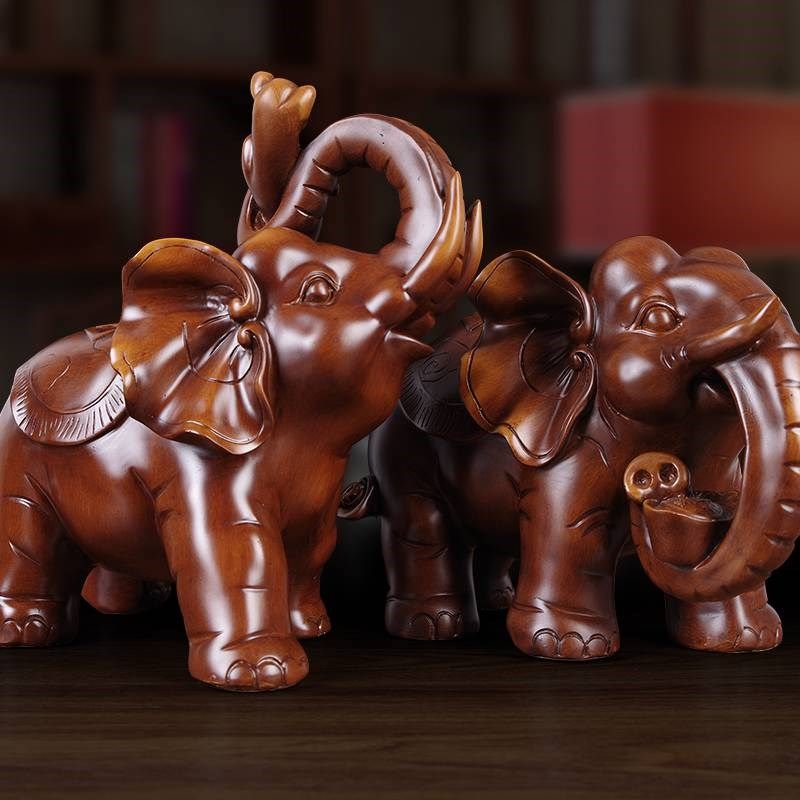。招财大象摆件一对博古架装饰品客厅电视柜办公室桌家居酒柜装饰,家居饰品,装饰摆件,淘宝优惠券,粉丝福利购,淘宝优惠卷