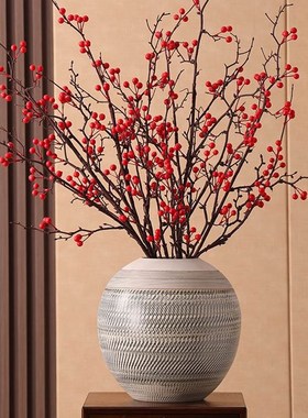 新中式陶瓷花瓶客厅装饰摆v件插花高档轻奢乔迁玄关电视柜家居饰