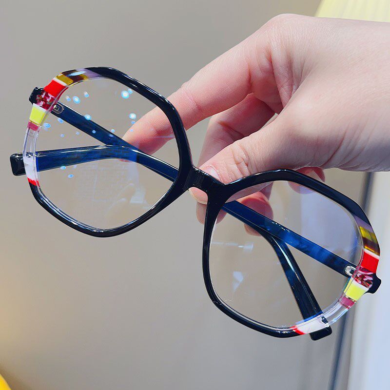 简丹百搭超轻手工眼镜框架t男女复古时尚板材大框多边形近视防蓝