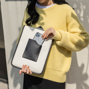 手提文件包帆布袋男公文包手提袋大容量女士资料袋收纳包A4文件袋