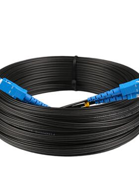 室外2芯皮线跳线SC-SC双芯4头光纤预埋单模成品光纤延长线FC-FC/L