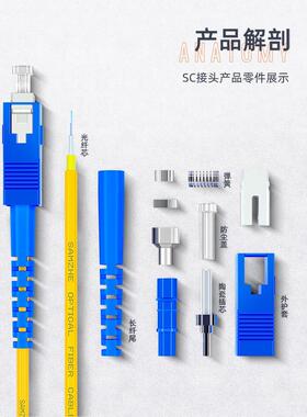 Shanze光纤跳线载波级Lc-Lc-Fc-Sc-St 3.5m 10m单模双核G1-Lclc03