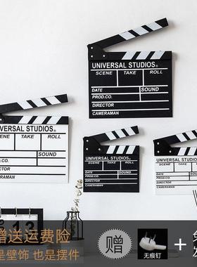木质场记板电影拍板可写字挂饰导演打板拍摄生日道具简约装饰摆件