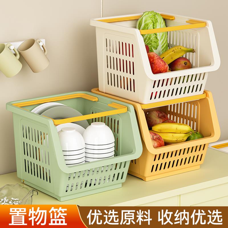 厨房置物架落地多层超大号蔬菜水果收纳架桌面家用零食镂空储物筐