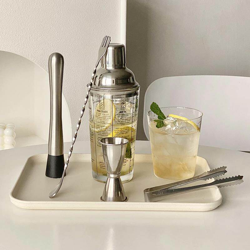 玻璃雪克杯食品级奶茶手摇杯手打柠檬茶制作鸡尾酒调酒工具套装