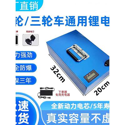 原装48v60v72v大容量新国标锂电池绿源二轮009三轮代步通用电瓶
