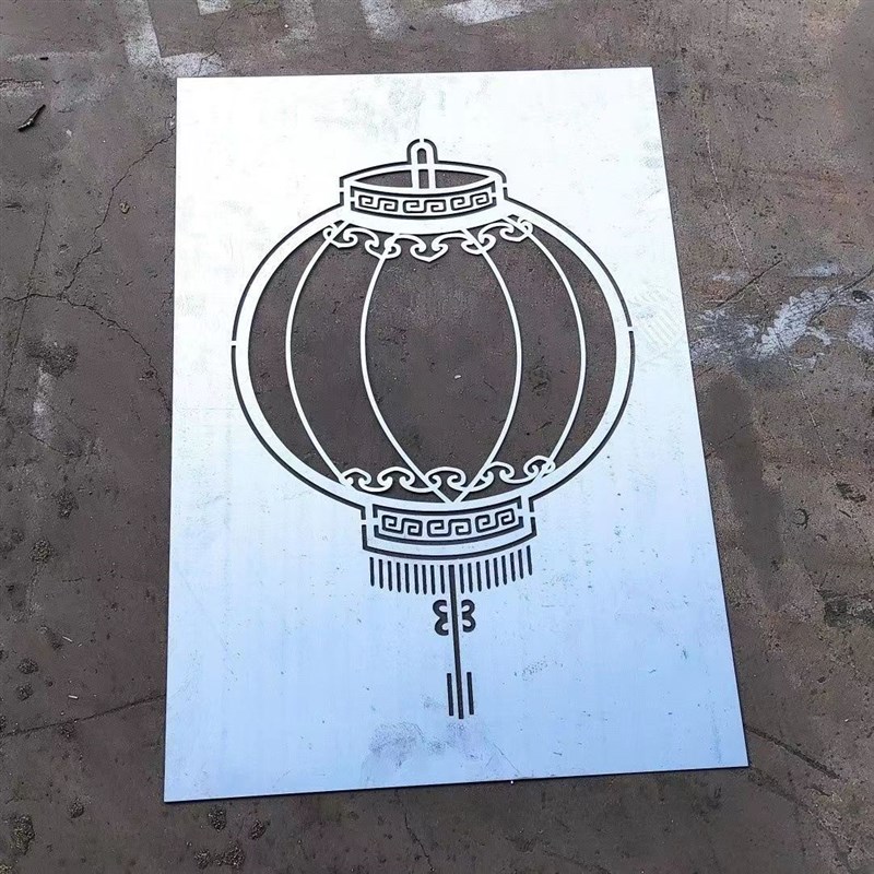 真石漆模板中国节灯笼福外墙施工定制镂空字喷漆模板广告牌镀锌板