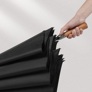 暴雨专用真双层布料加大号双人雨伞木柄直杆加固结实抗风长柄伞男