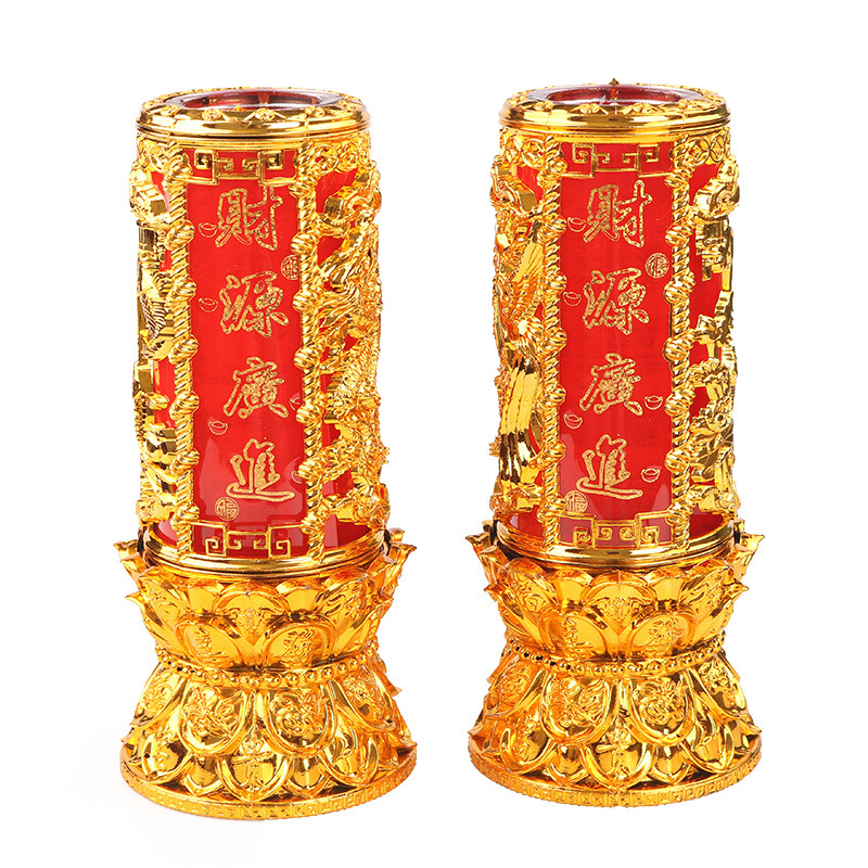 乔迁无烟蜡烛大号家用礼佛供奉水晶果冻龙凤灯结婚春节过年敬神