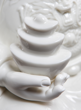 戴玉堂 陶瓷文财神爷佛像供奉摆件 德化白瓷店铺开业礼品/财神爷