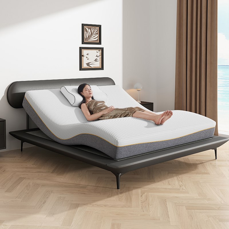 2025电动智能床  遥控升降乳胶床垫电机全自动多功能