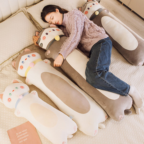 猫咪长条夹腿女生睡觉专用伴睡抱枕侧睡床头靠垫靠枕沙发靠背垫