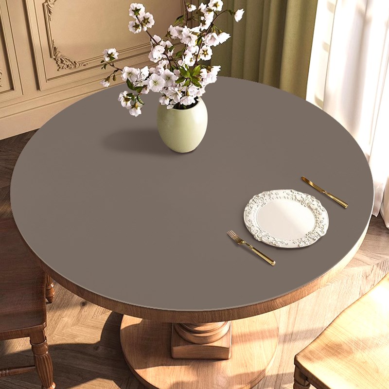 纯色硅胶圆桌子桌垫圆形茶几餐桌隔热耐高温防水防油防烫环保桌布