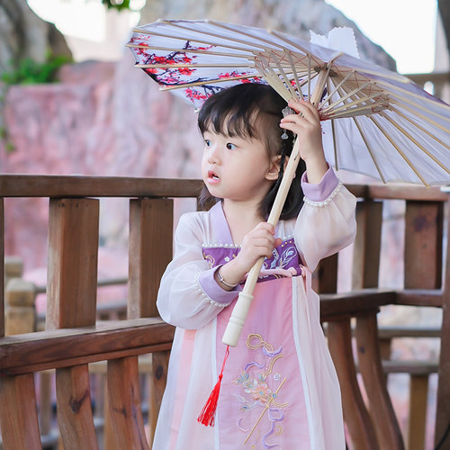 小号儿童油纸伞手工女童古风伞绸布古典舞蹈跳舞演出古装汉服古伞