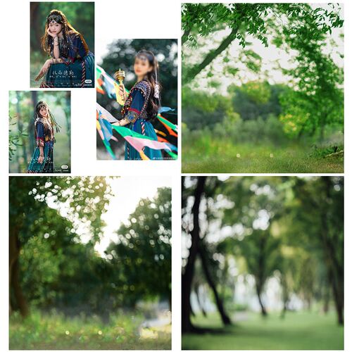 森林摄影背景布影楼少女写真虚幻背景民族风异域拍照树林苗疆少女