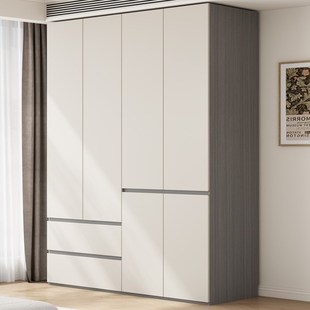 NF级一门到顶分段家用卧室现代实木多层免拉手衣橱