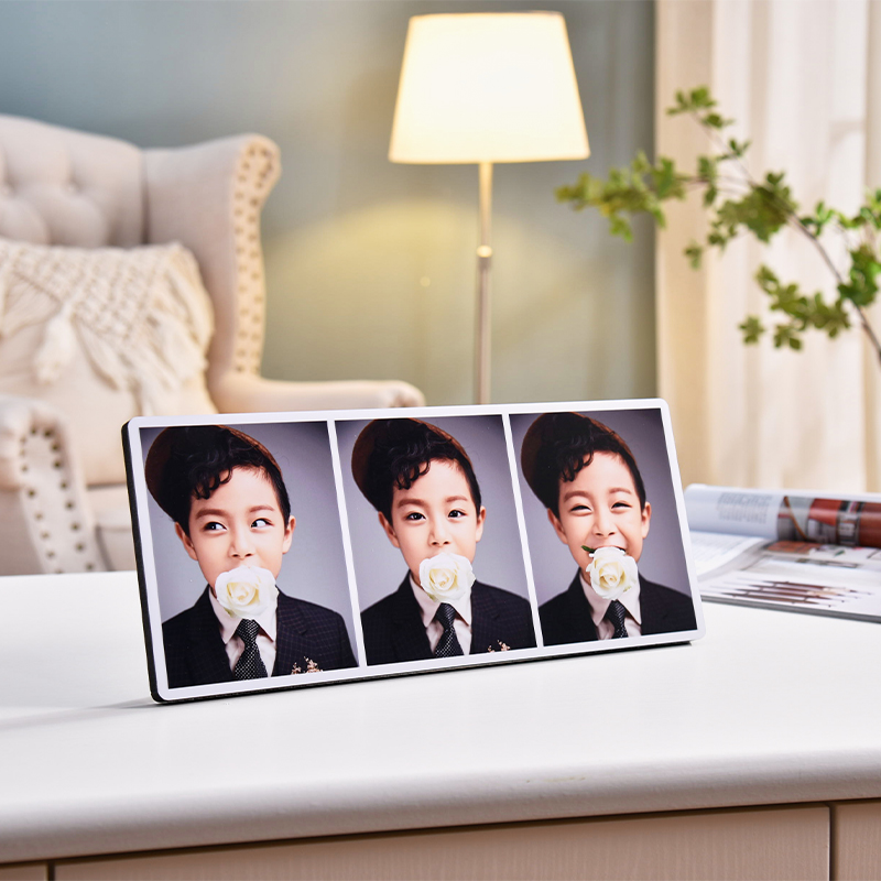 摆台照片定制相片宝宝水晶相框摆台创意三联相册框洗照片订制儿童