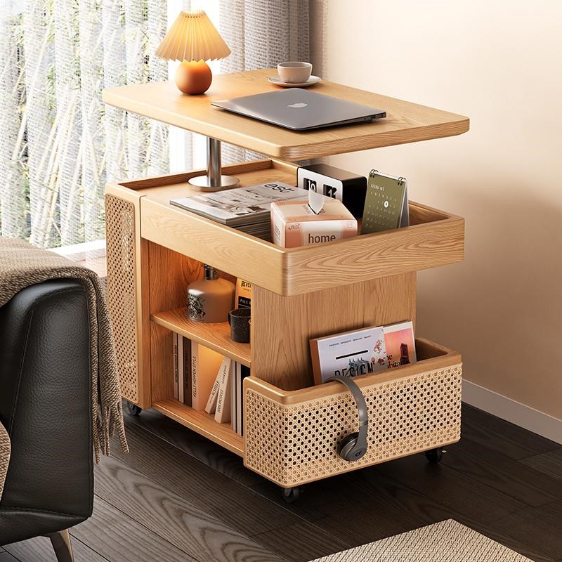 全实木可移动沙发升降边几角几小茶几客厅家用小户型小桌子床头柜