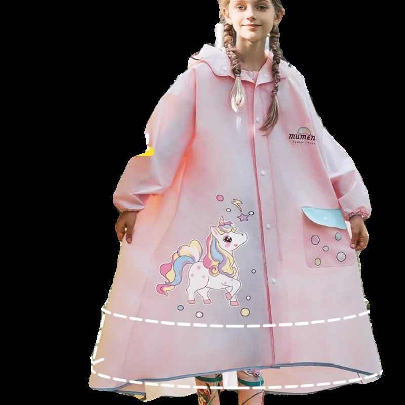 儿童雨衣加厚防水男童女童全身防暴雨书包位宝宝学生上学专用雨披