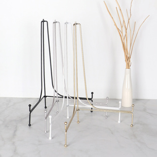 大号圆形钟表瓷盘支架托架挂钟装饰盘壁画底座架子金属展示架