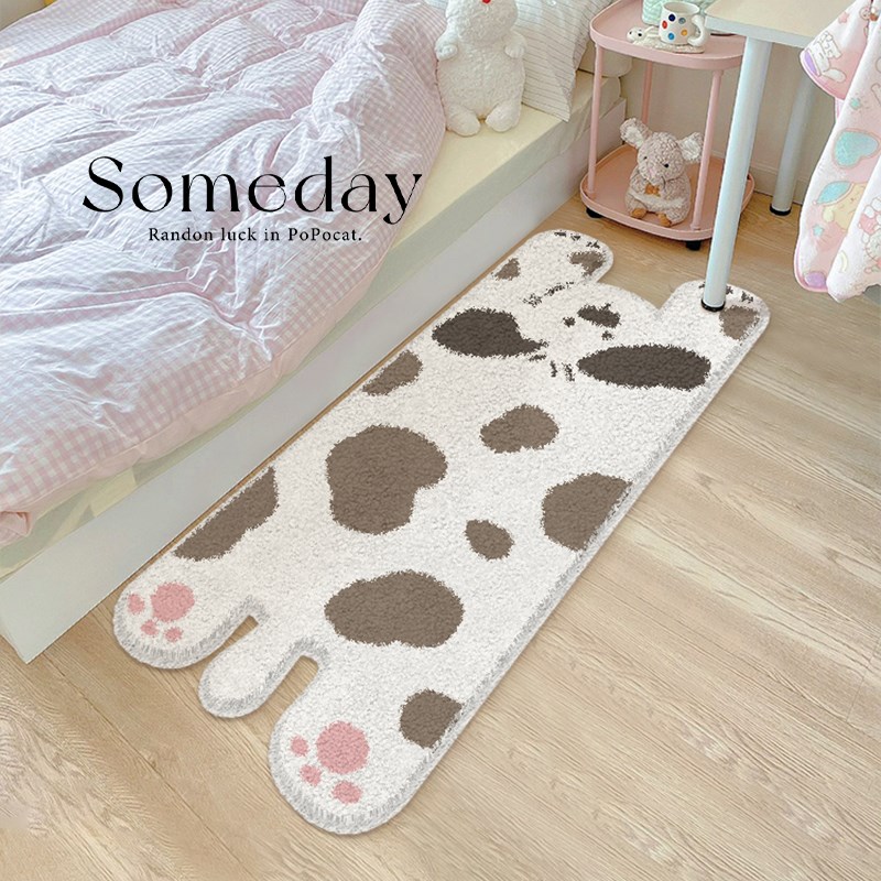 可爱小狗房间异形地毯卧室秋冬梳妆台椅子地垫毛绒儿童床边毯长条